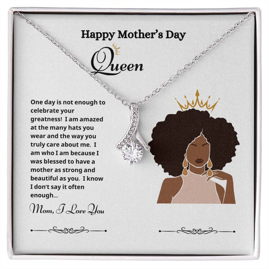Happy Mother's Day Queen Allure Necklace white