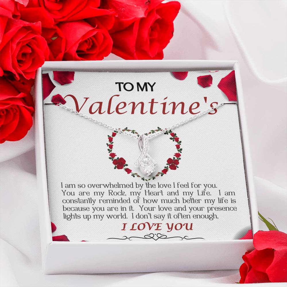 Alluring Beauty Necklace/My Valentine/White Rose