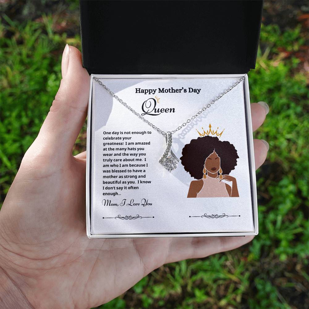 Happy Mother's Day Queen Allure Necklace white