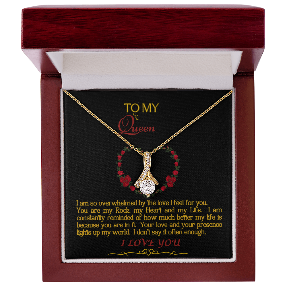 Alluring Beauty Necklace/My Queen/Blk Gold