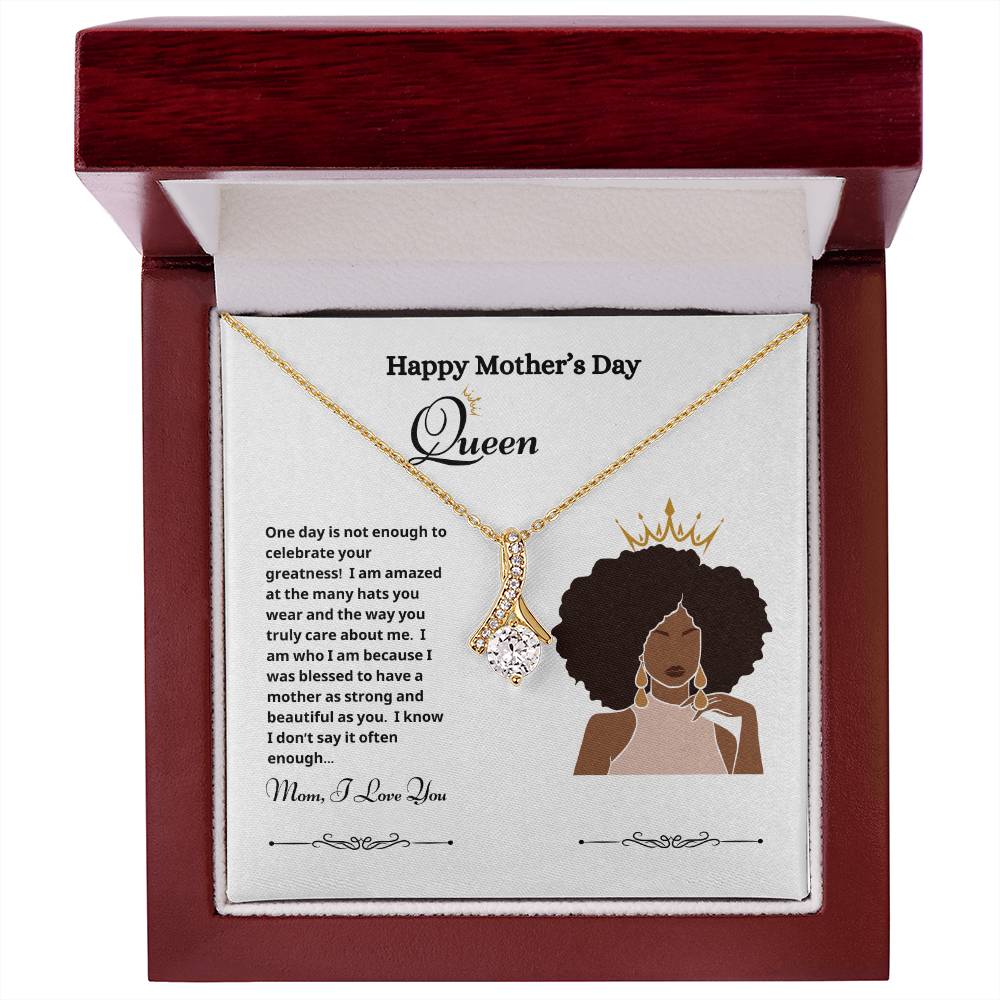 Happy Mother's Day Queen Allure Necklace white