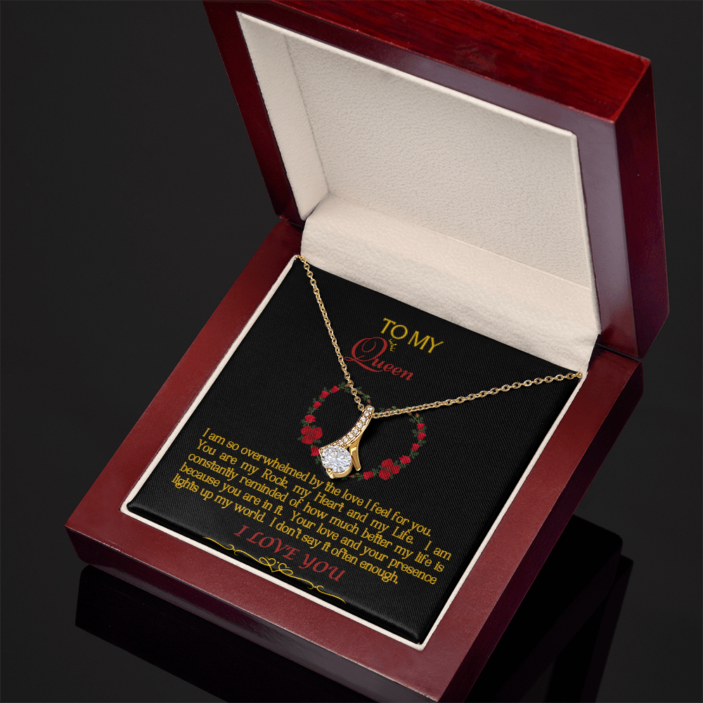 Alluring Beauty Necklace/My Queen/Blk Gold