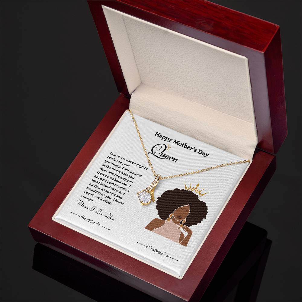 Happy Mother's Day Queen Allure Necklace white
