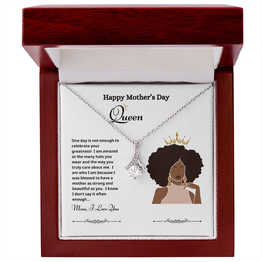 Happy Mother's Day Queen Allure Necklace white