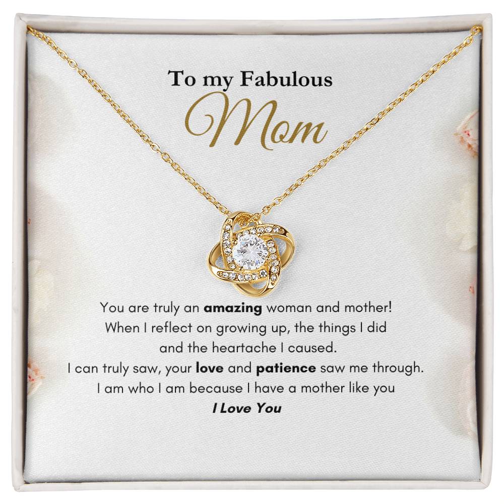 My Fabulous Mom Love Knot Necklace Roses