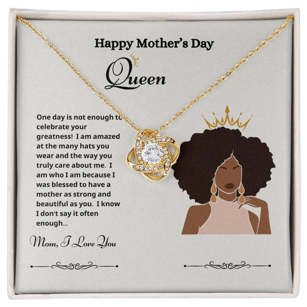 Mothers Day Queen Love Knot Necklace