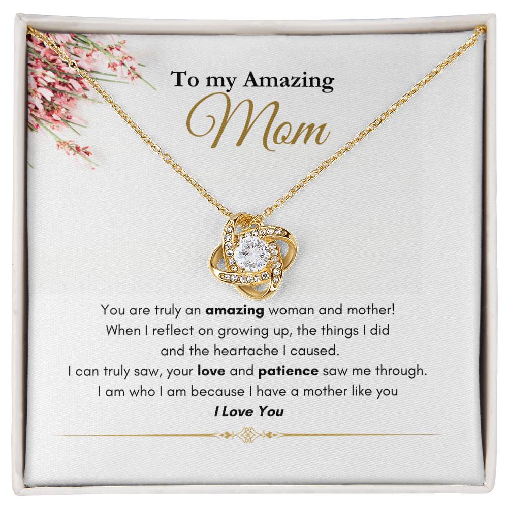 Amazing Mom Love Knot Necklace flowers