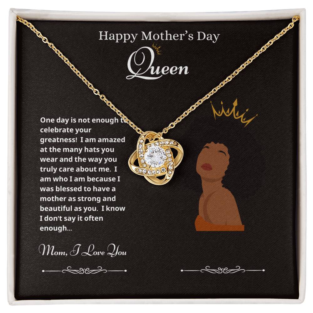 Happy Mother's Day Queen Forever Love Necklace Black 2