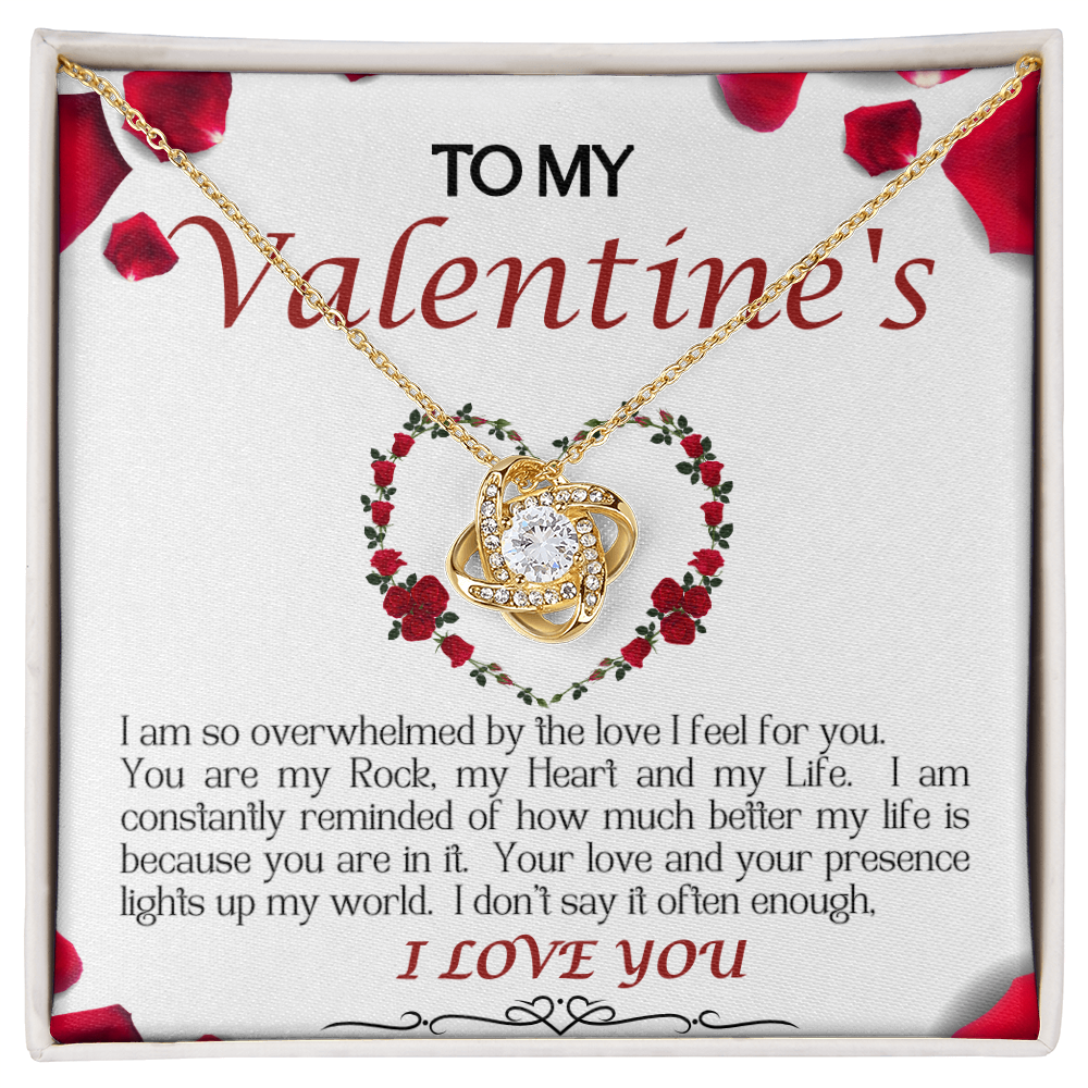 Love Knot Necklace/My Valentine/White Rose