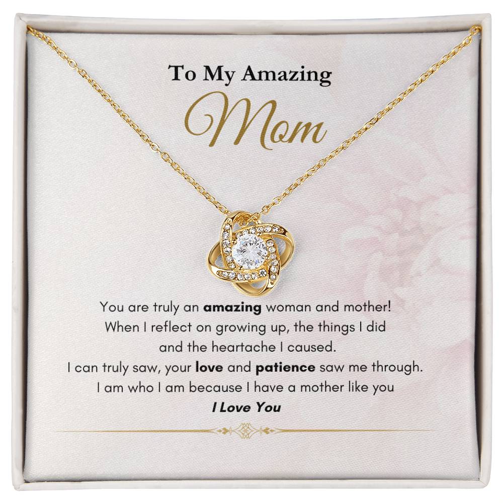 My Amazing Mom Love Knot Necklace Pink