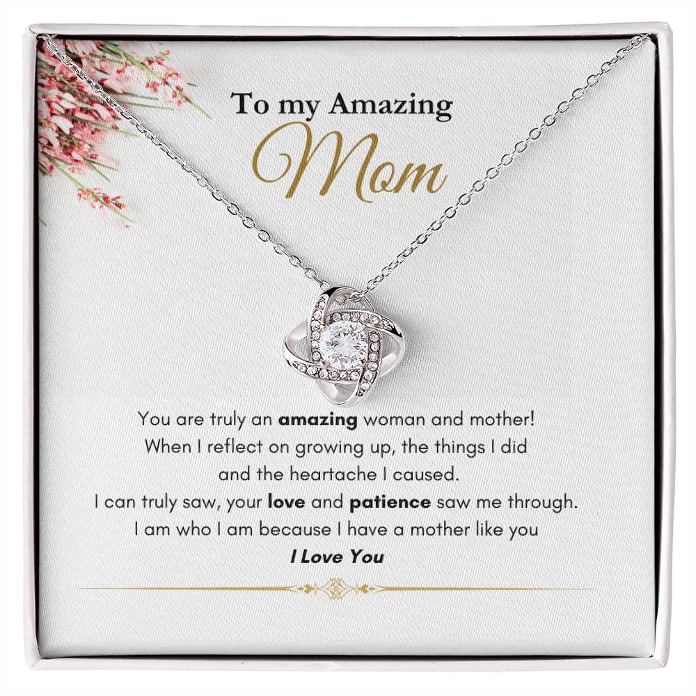 Amazing Mom Love Knot Necklace flowers
