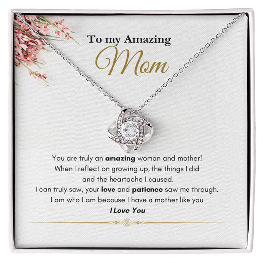 Amazing Mom Love Knot Necklace flowers