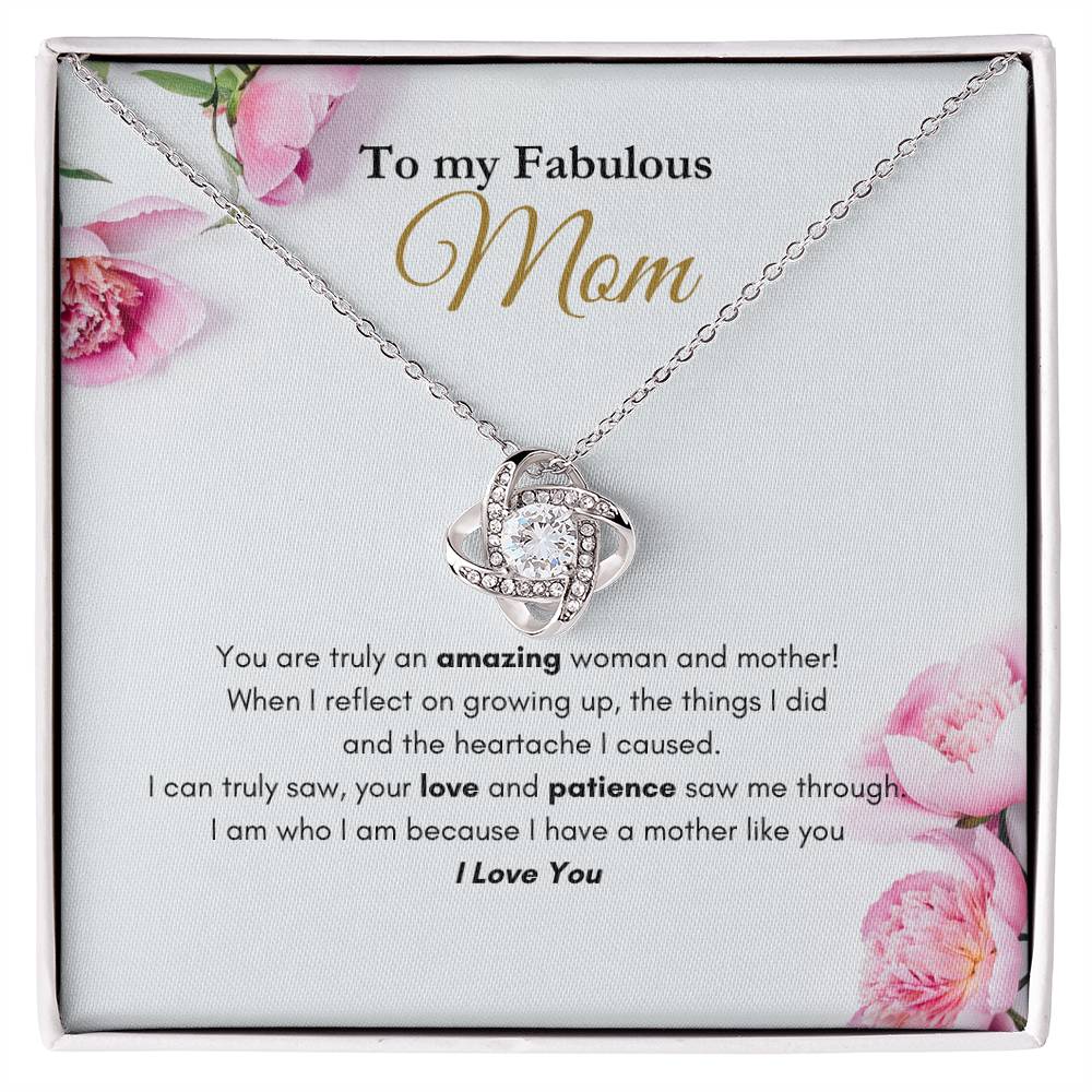 My Fabulous Mothers Day Love knot Necklace Blue