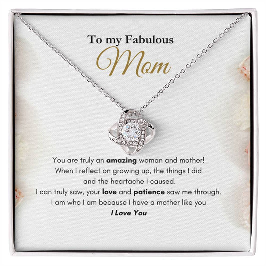 My Fabulous Mom Love Knot Necklace Roses