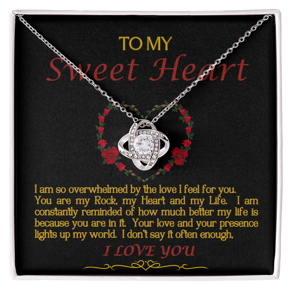 Love Knot Necklace/Sweet Heart/Black