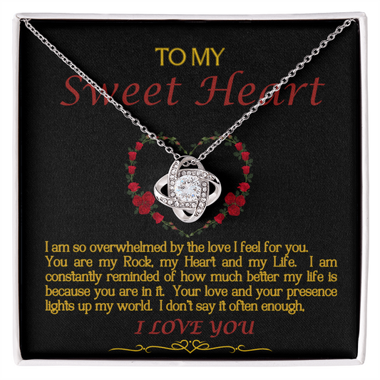 Love Knot Necklace/Sweet Heart/Black