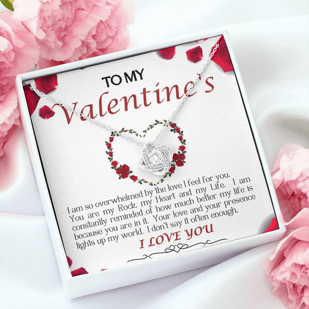 Love Knot Necklace/My Valentine/White Rose