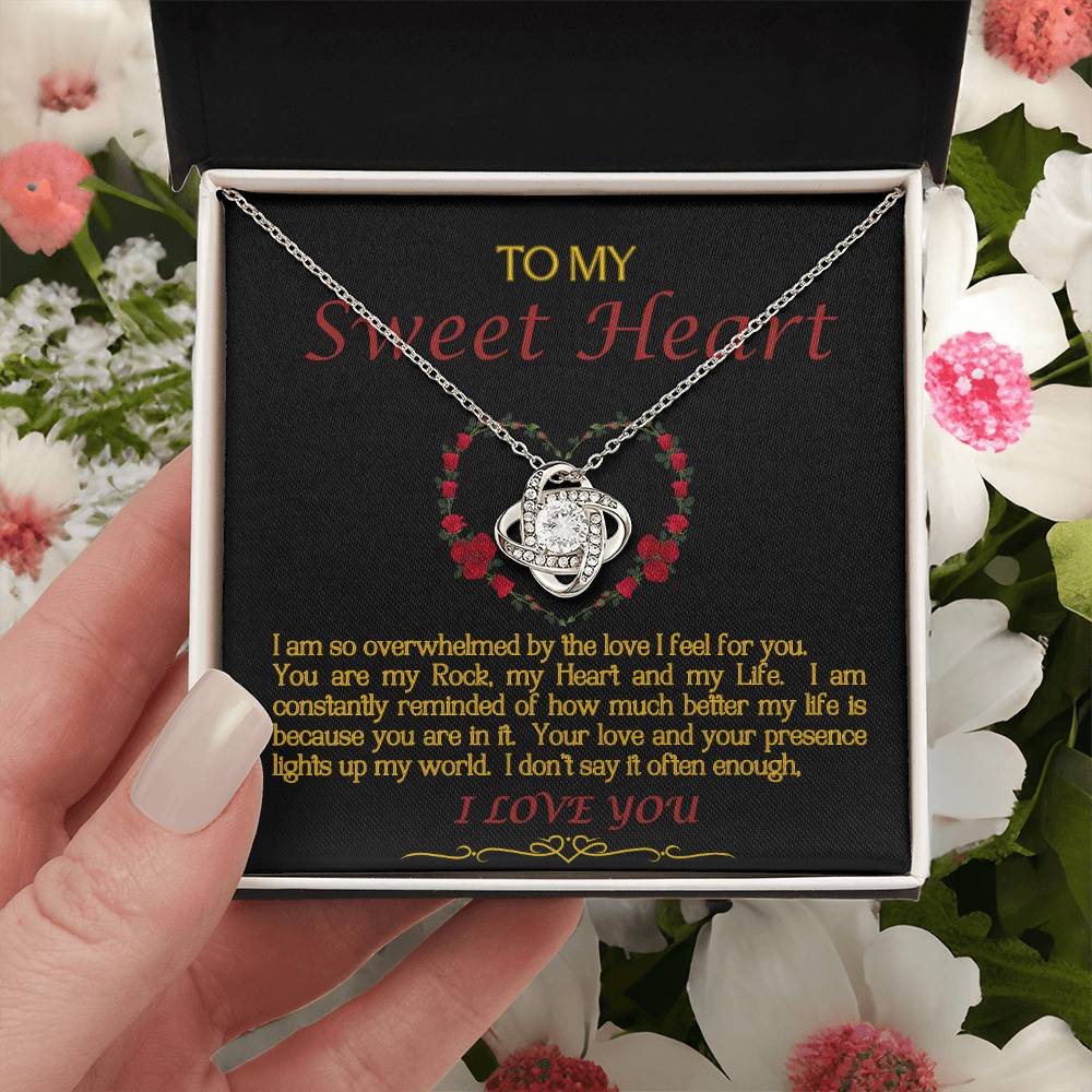 Love Knot Necklace/Sweet Heart/Black