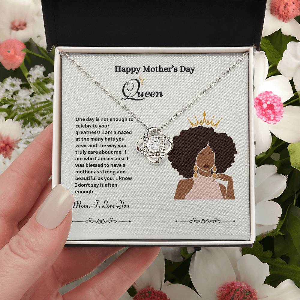 Mothers Day Queen Love Knot Necklace