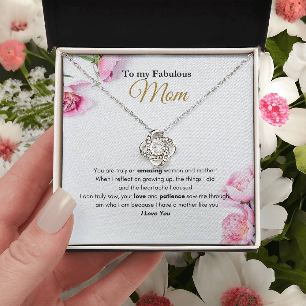 My Fabulous Mothers Day Love knot Necklace Blue