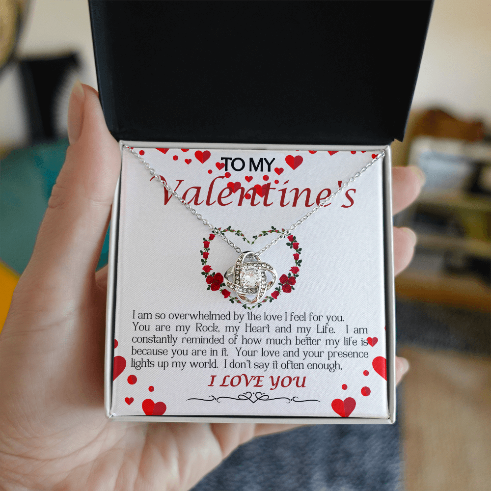 Love Knot Necklace/My Valentine/White Heart