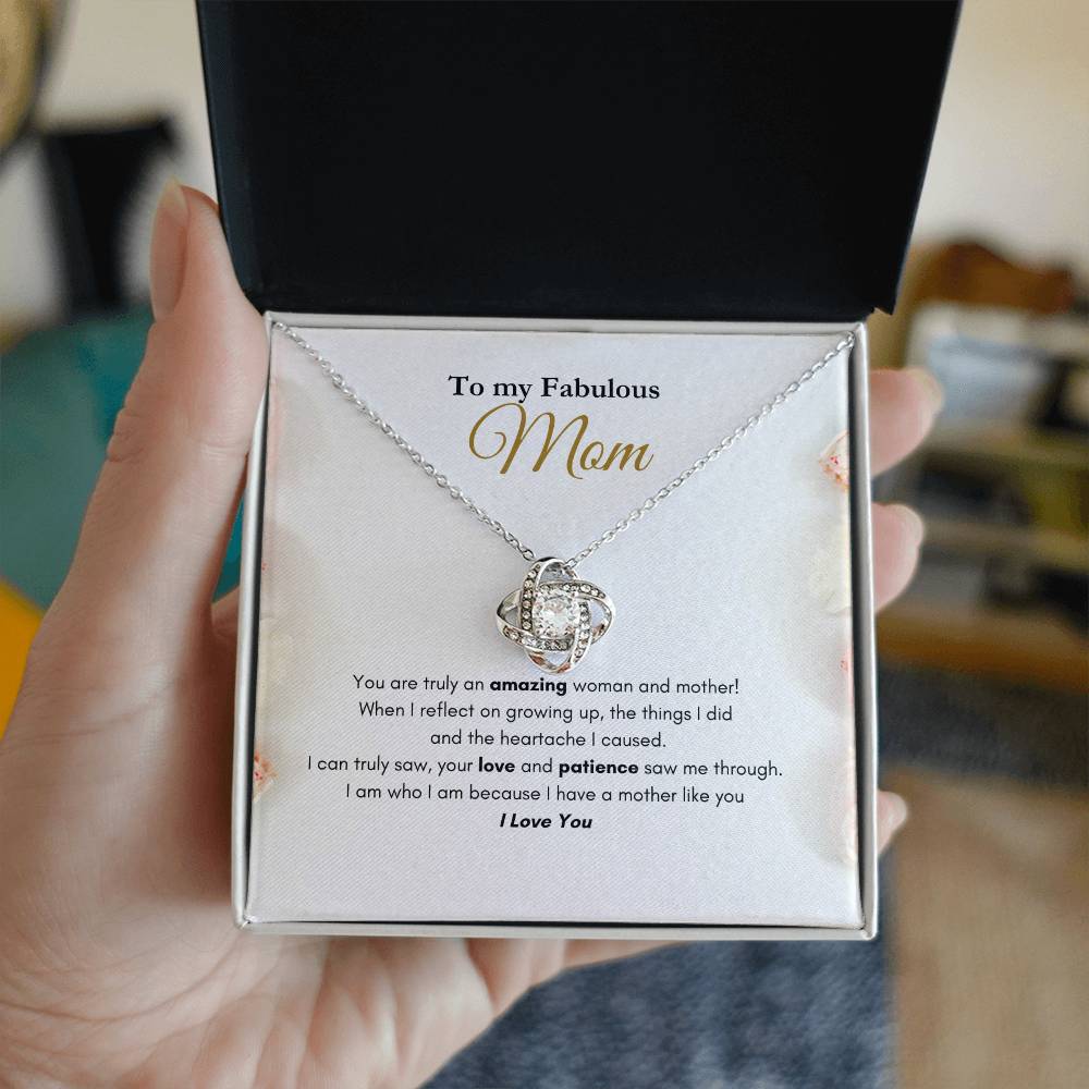 My Fabulous Mom Love Knot Necklace Roses