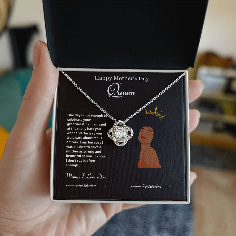 Happy Mother's Day Queen Forever Love Necklace Black 2