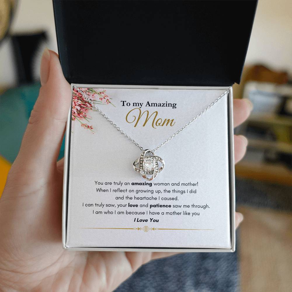 Amazing Mom Love Knot Necklace flowers