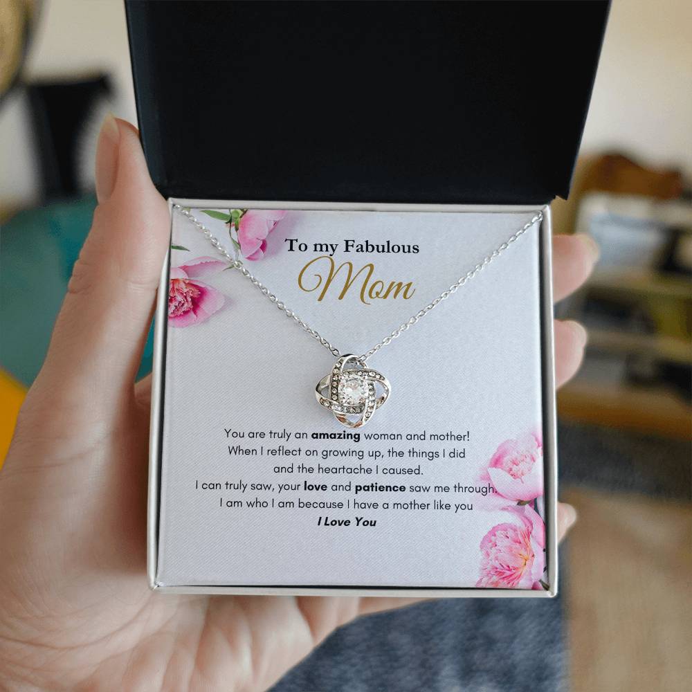 My Fabulous Mothers Day Love knot Necklace Blue