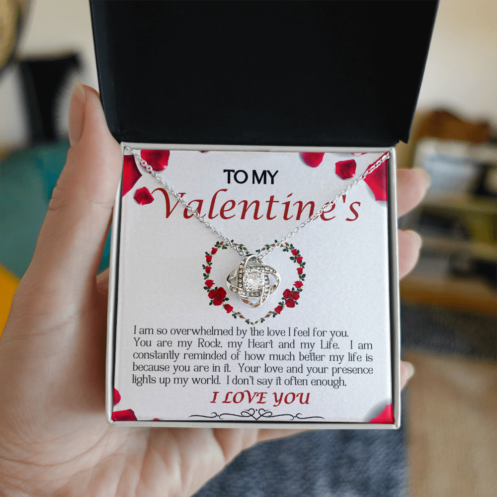 Love Knot Necklace/My Valentine/White Rose