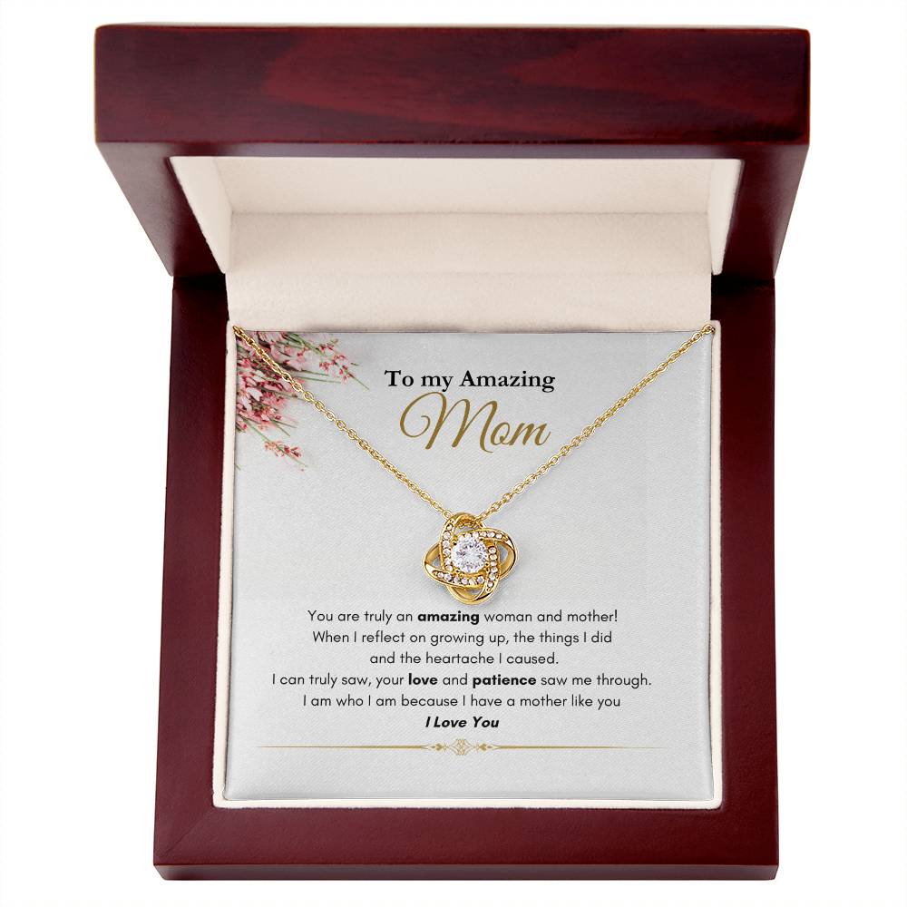 Amazing Mom Love Knot Necklace flowers