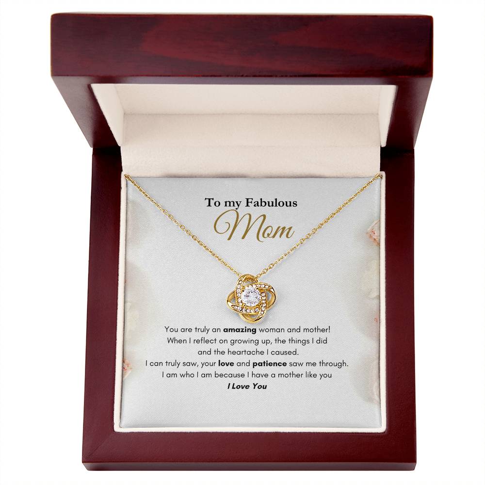 My Fabulous Mom Love Knot Necklace Roses