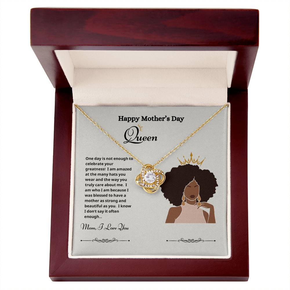 Mothers Day Queen Love Knot Necklace