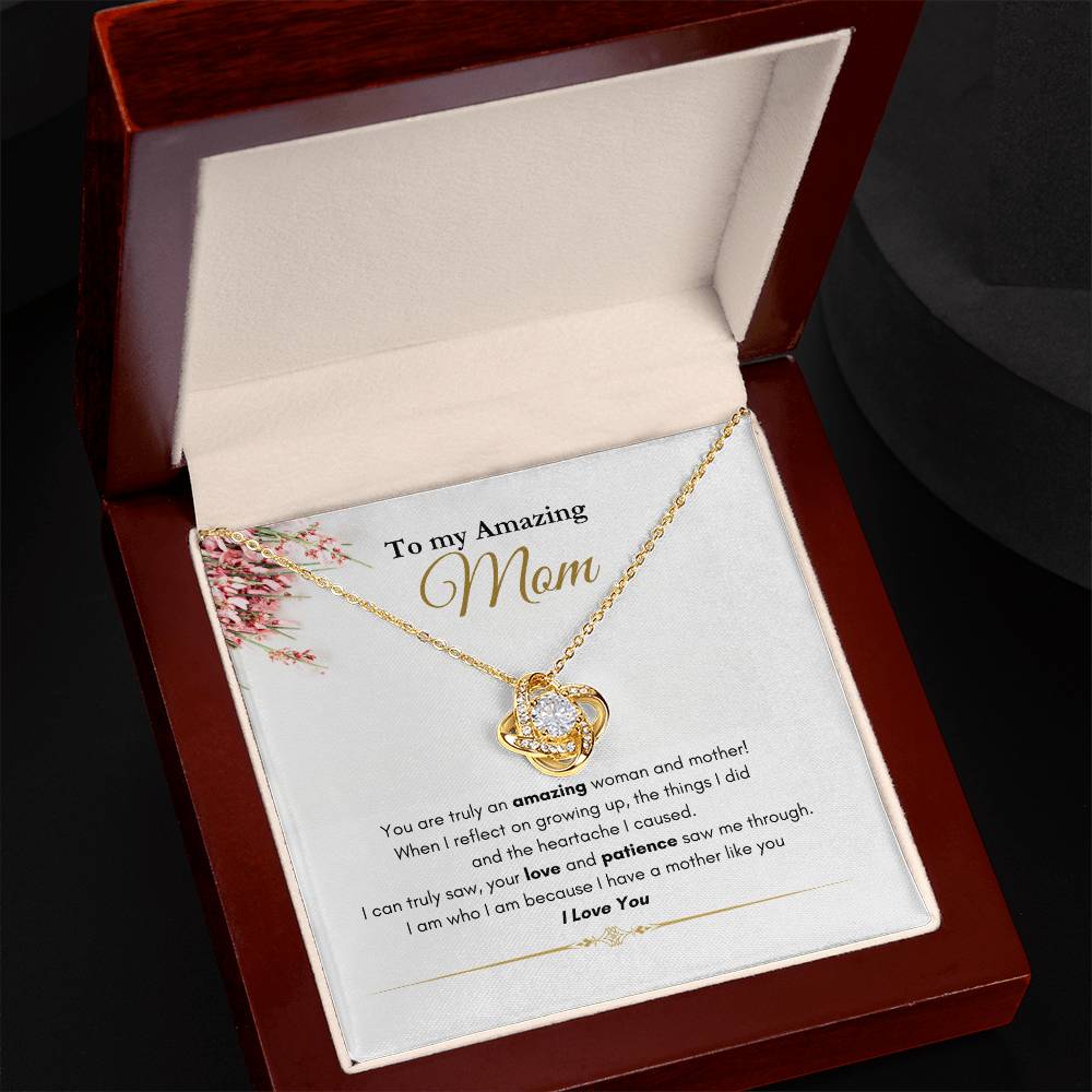 Amazing Mom Love Knot Necklace flowers