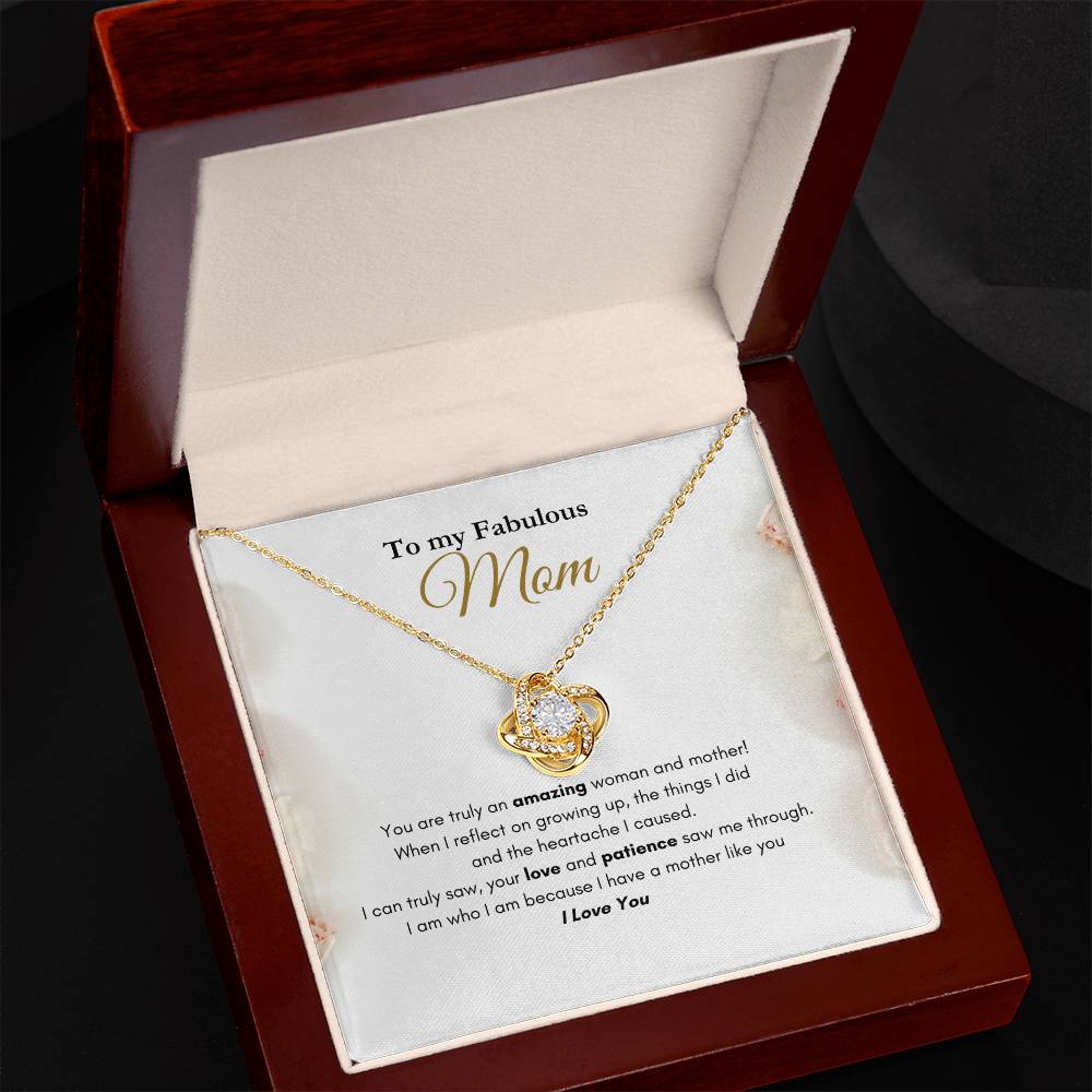My Fabulous Mom Love Knot Necklace Roses