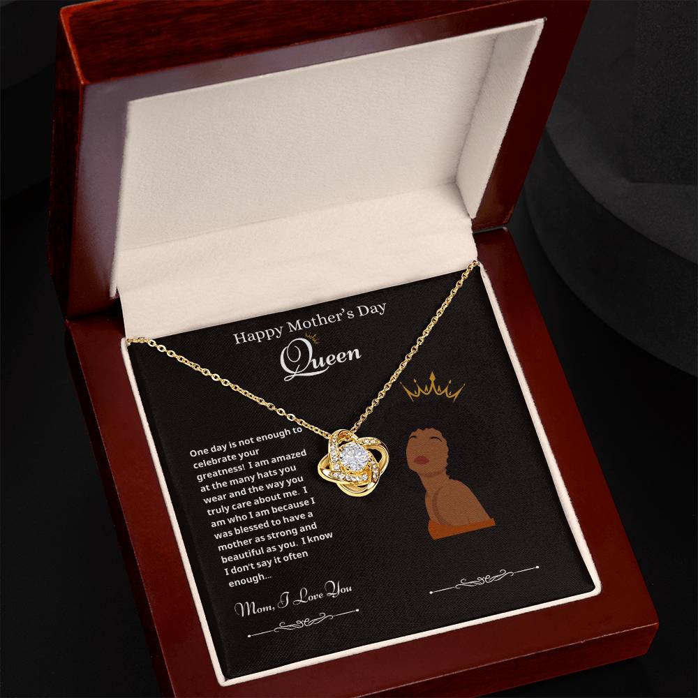 Happy Mother's Day Queen Forever Love Necklace Black 2