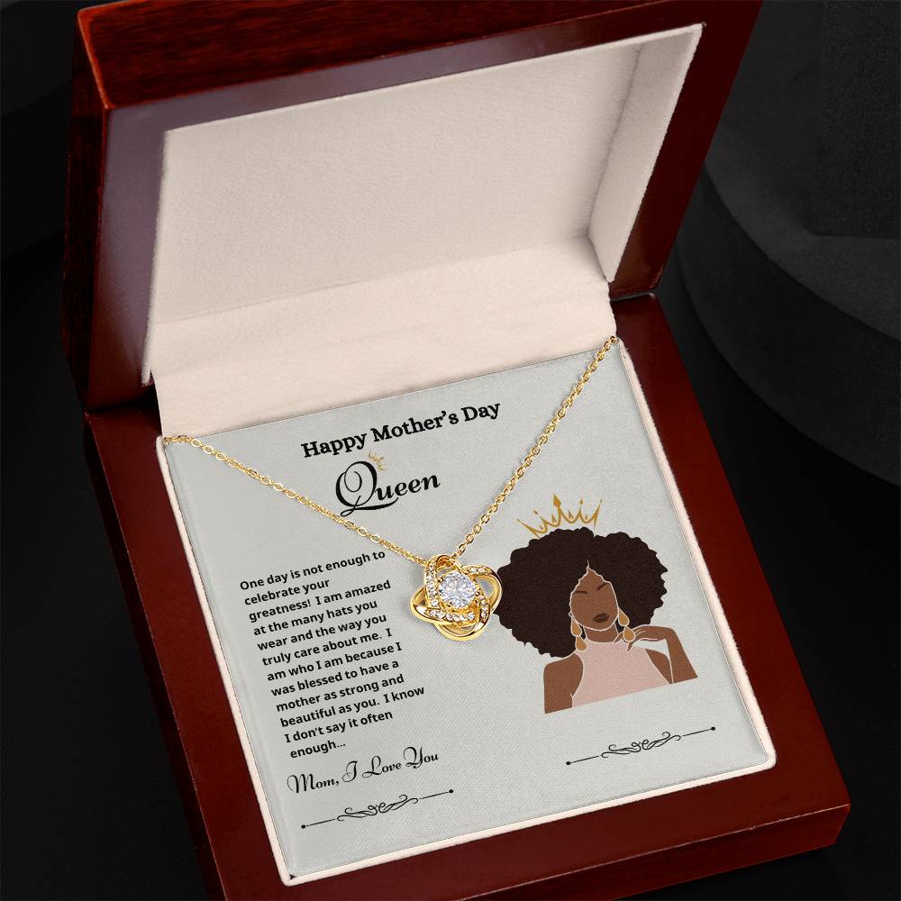 Mothers Day Queen Love Knot Necklace