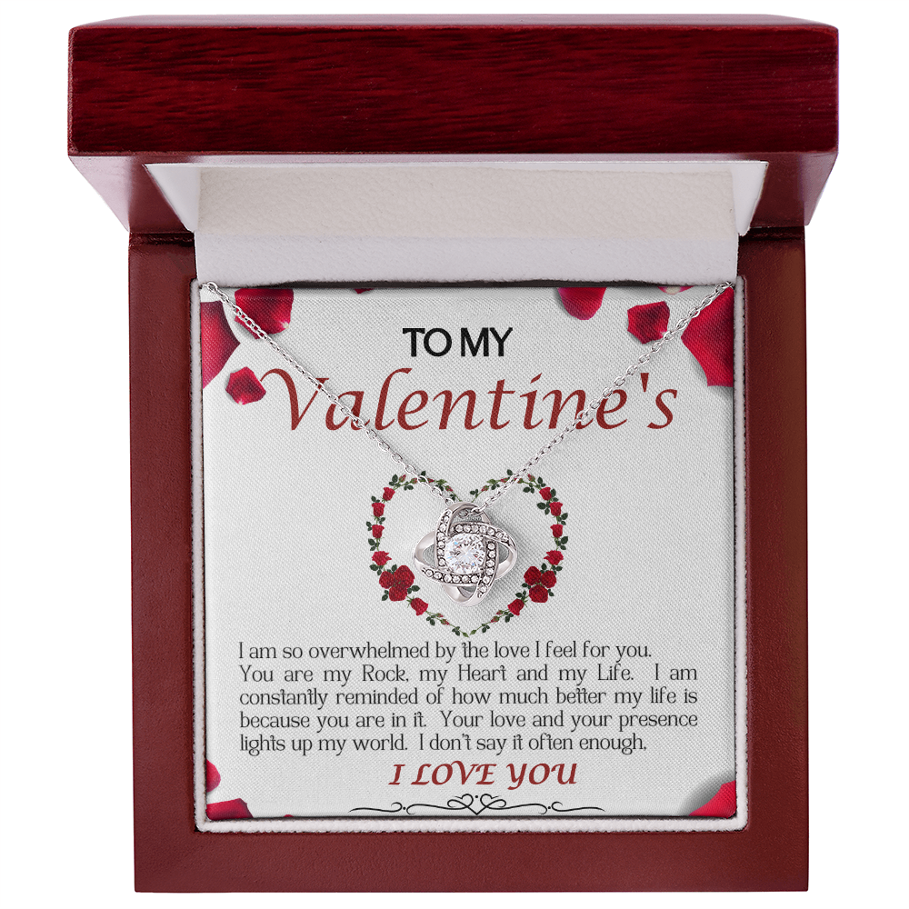Love Knot Necklace/My Valentine/White Rose
