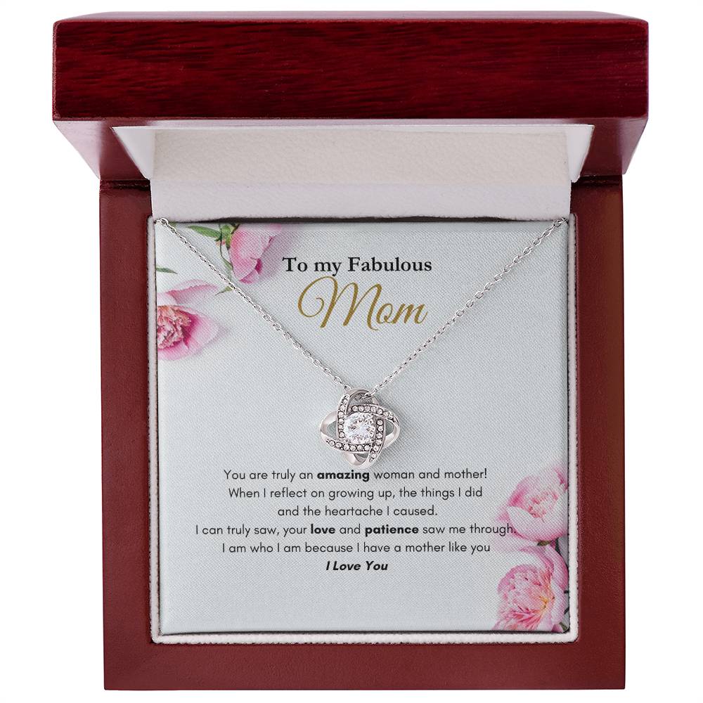 My Fabulous Mothers Day Love knot Necklace Blue