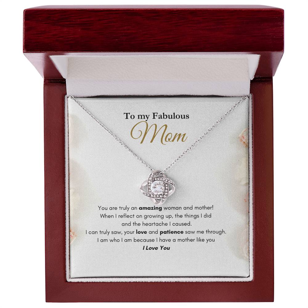 My Fabulous Mom Love Knot Necklace Roses