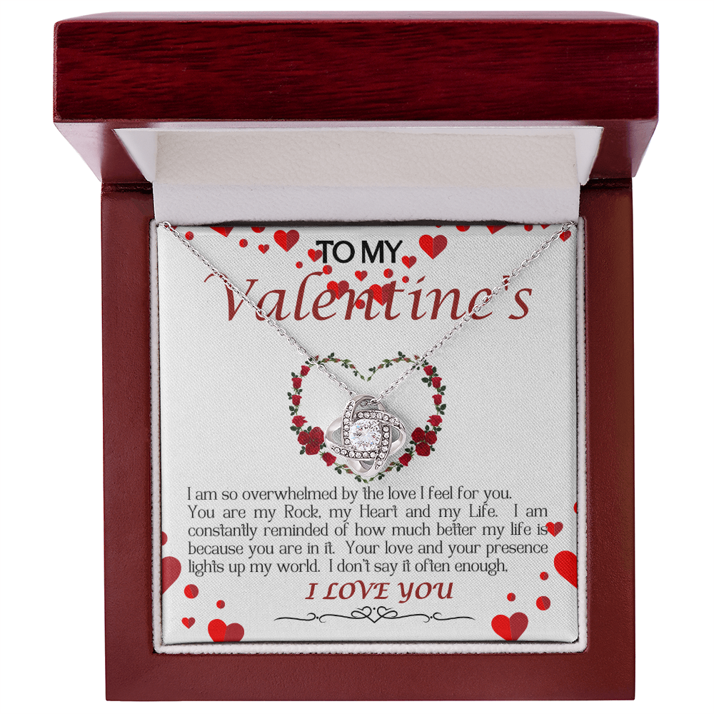 Love Knot Necklace/My Valentine/White Heart