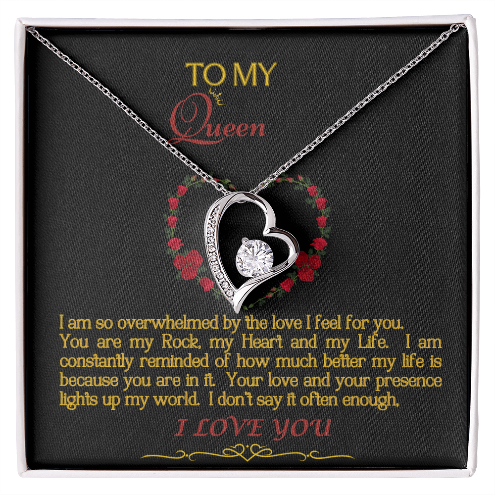 Forever Love Necklace/My Queen/Blk Gold