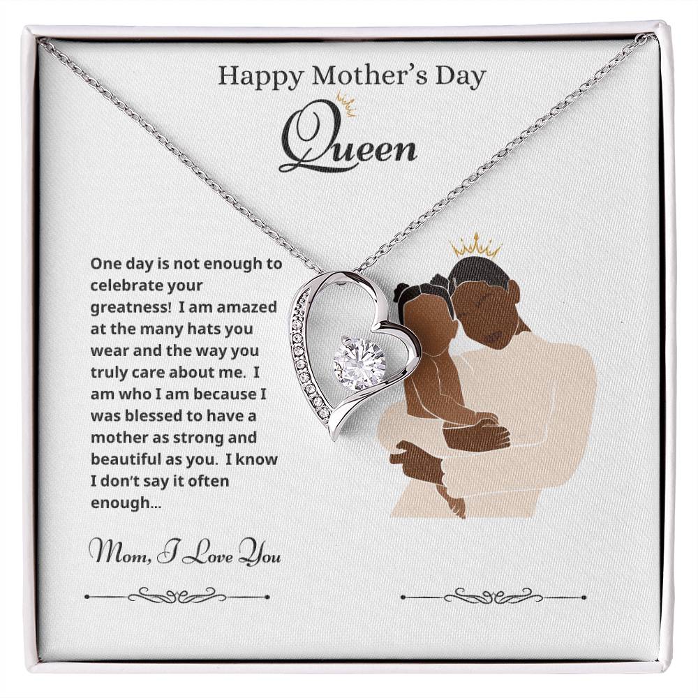 Happy Mother's Day Queen Forever Love Necklace White 2
