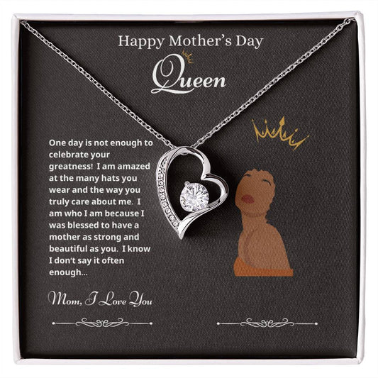 Happy Mother's Day Queen Forever Love Necklace Black 2