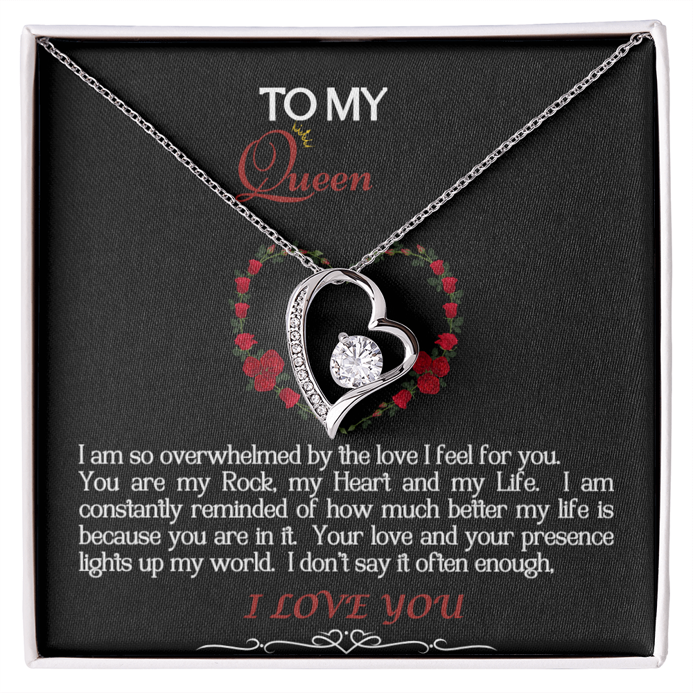 Forever Love Necklace/My Queen/Blk White
