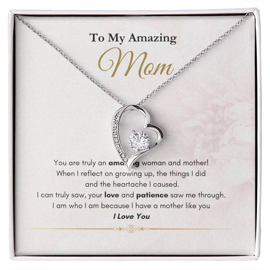 My Amazing  Mom Forever Love Necklace Pink