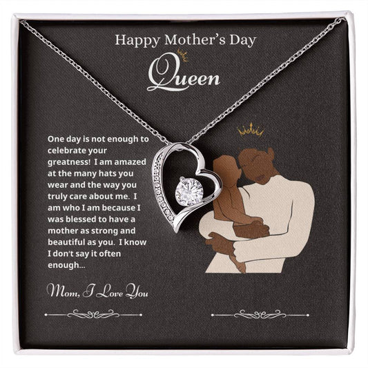 Happy Mother's Day Queen Forever Love Necklace Black 3