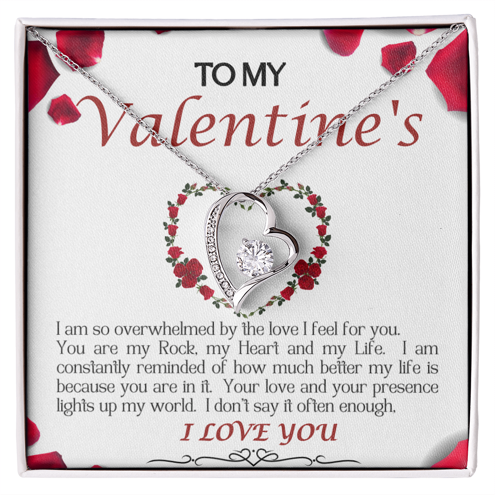 Forever Love Necklace/My Valentine/White Rose