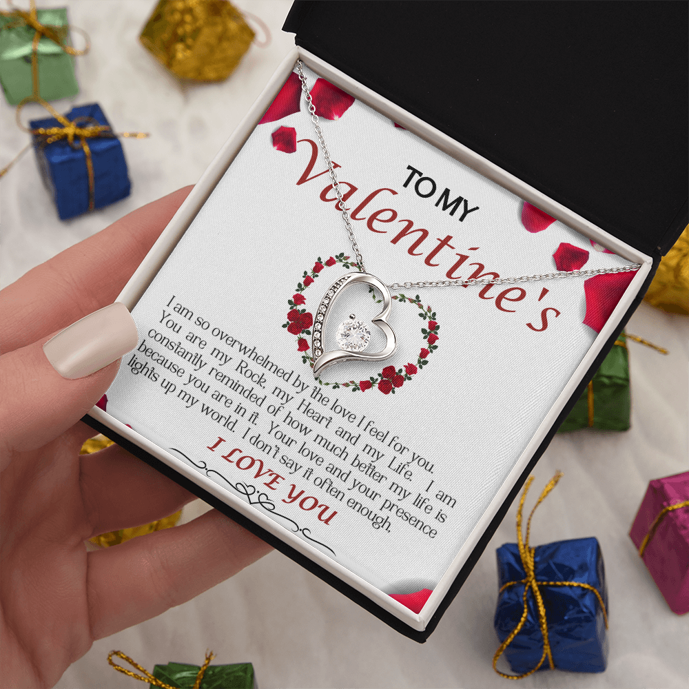 Forever Love Necklace/My Valentine/White Rose
