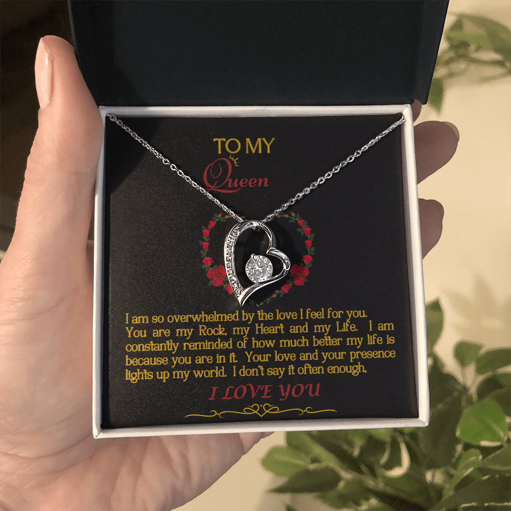Forever Love Necklace/My Queen/Blk Gold